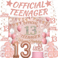 13th Birthday Decorations for Girls - Rose Gold 25pc Set