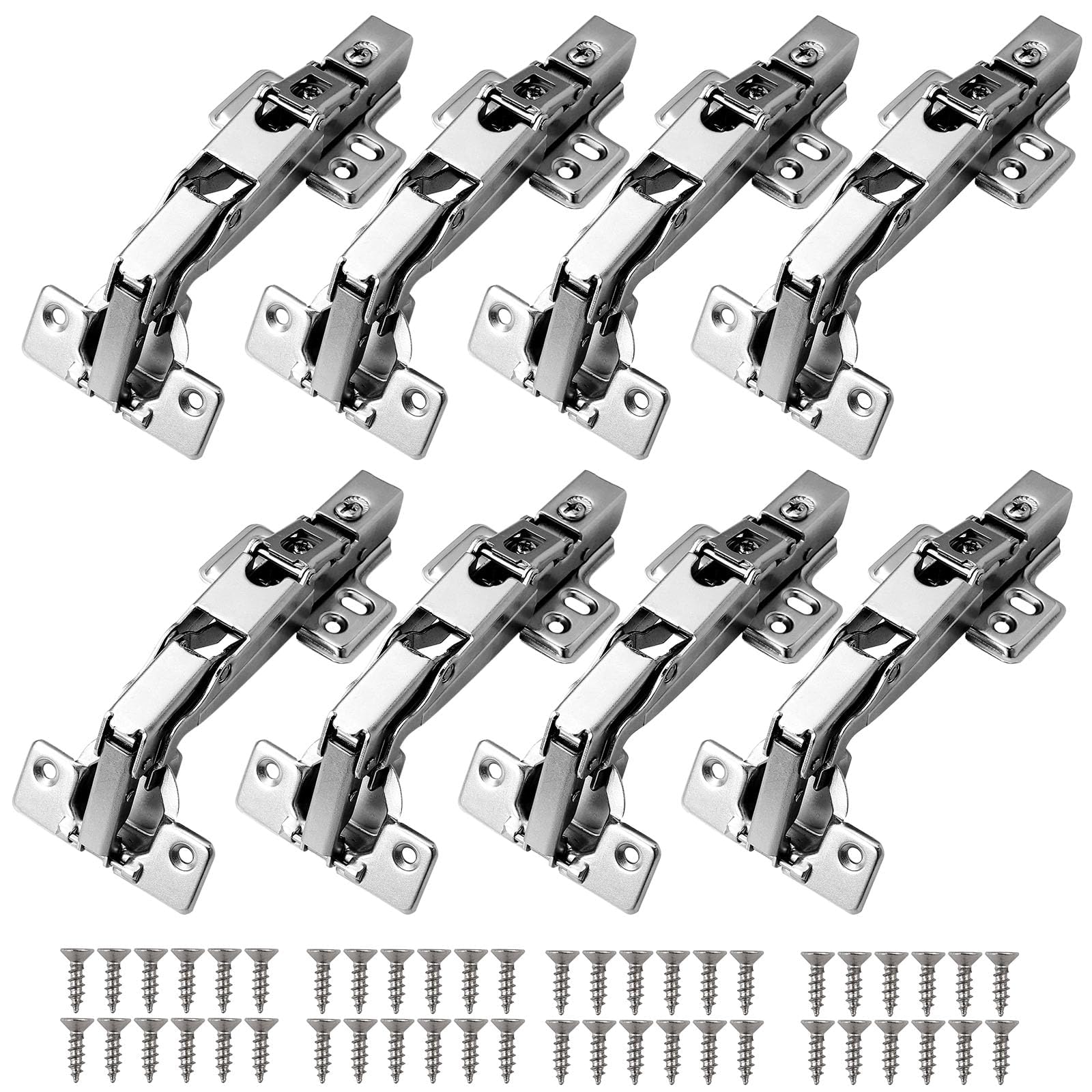 Kamtop 8 Pack Soft Close Cabinet Hinges - 165 Degree Full Overlay