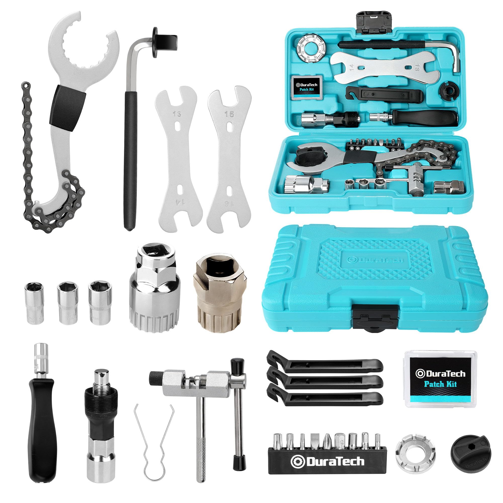 DURATECH 31-Piece Bicycle Repair Tool Kit with Portable Storage Case