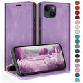 HUOUH iPhone 14 Wallet Case – RFID Blocking PU Leather Folio Cover