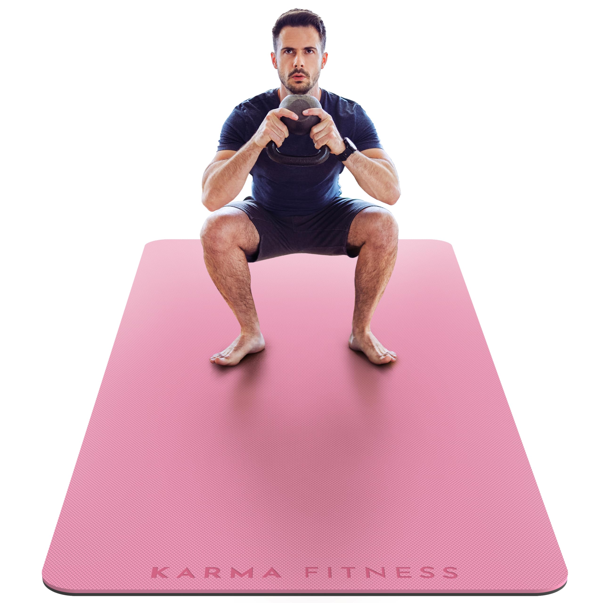 Extra Wide TPE Exercise Mat - 10mm Thick Non-Slip Yoga Mat