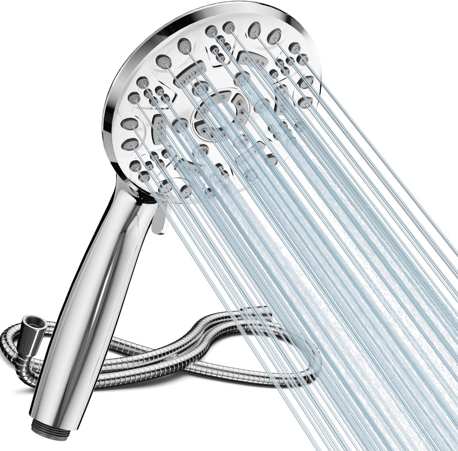 Cobbe High Pressure Shower Head with Hose | 8 Spray Modes Rain Set