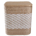 Aringceton Handwoven Storage Ottoman with Lid, Natural Straw Foot Stool