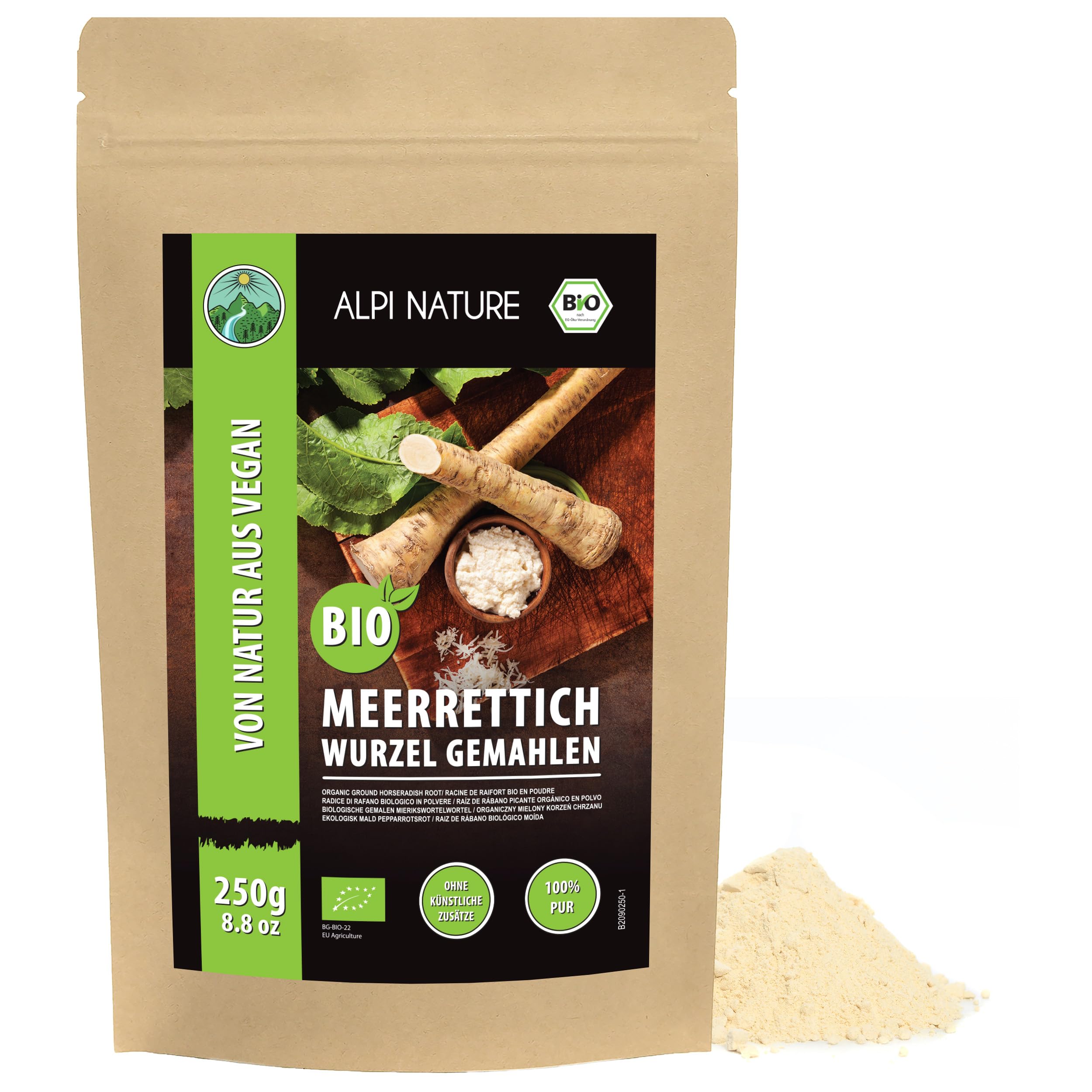 Alpi Nature Organic Horseradish Root Powder – Ground & Gluten Free, 250g
