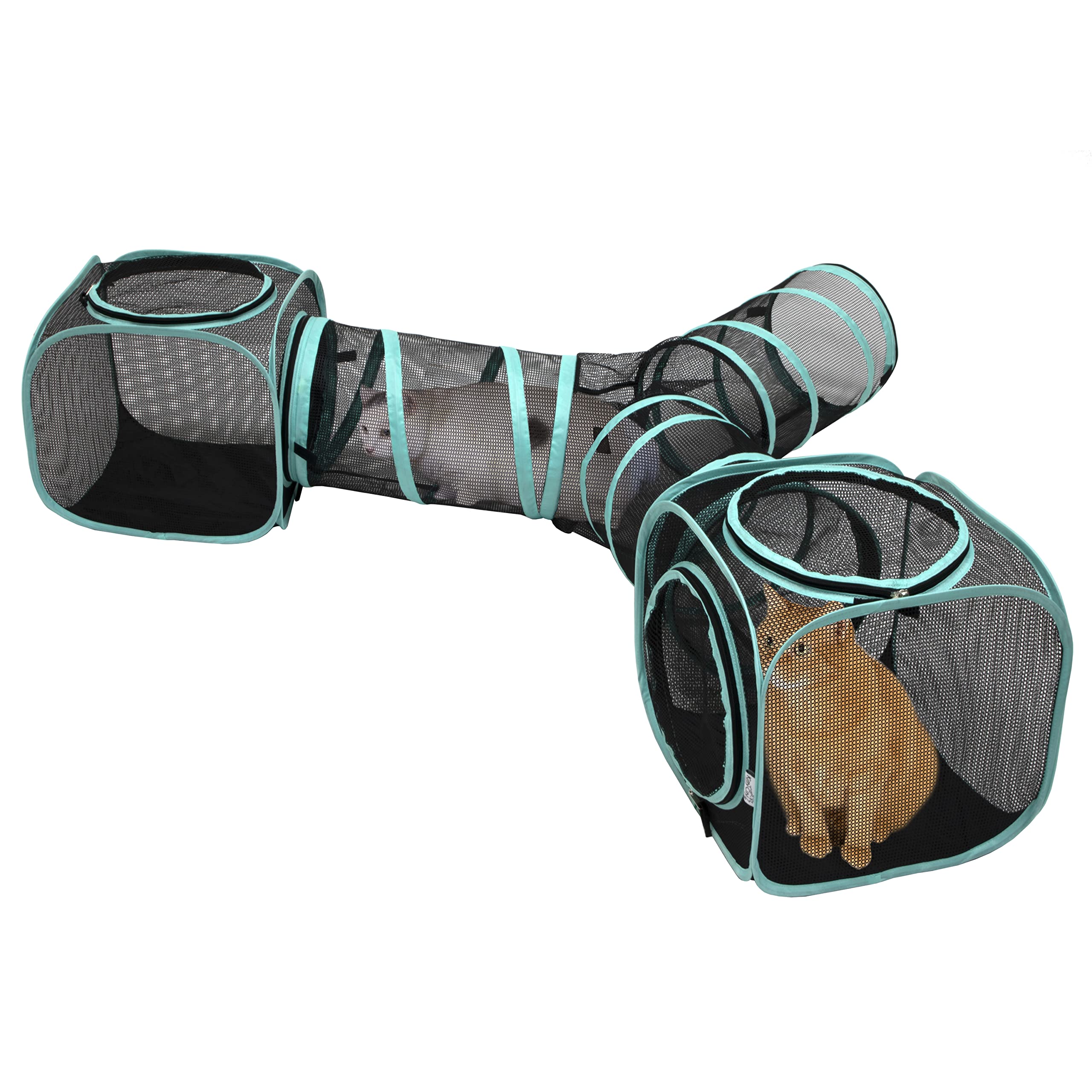 Kitty City Mega Kit Cat Furniture – Indoor/Outdoor Mesh Tunnel & Kennel