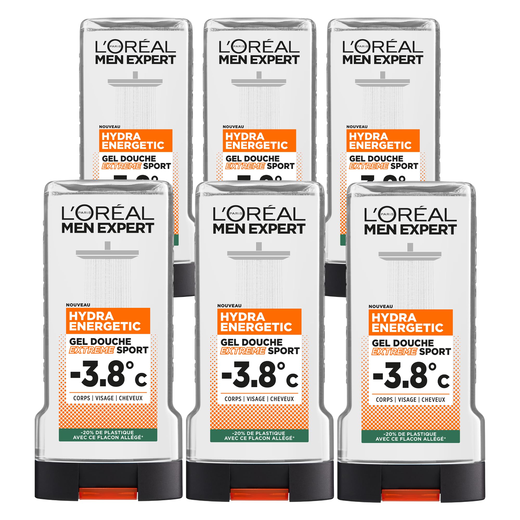 L'Oréal Men Expert Hydra Energetic Extreme Sport Shower Gel - 6 x 300ml