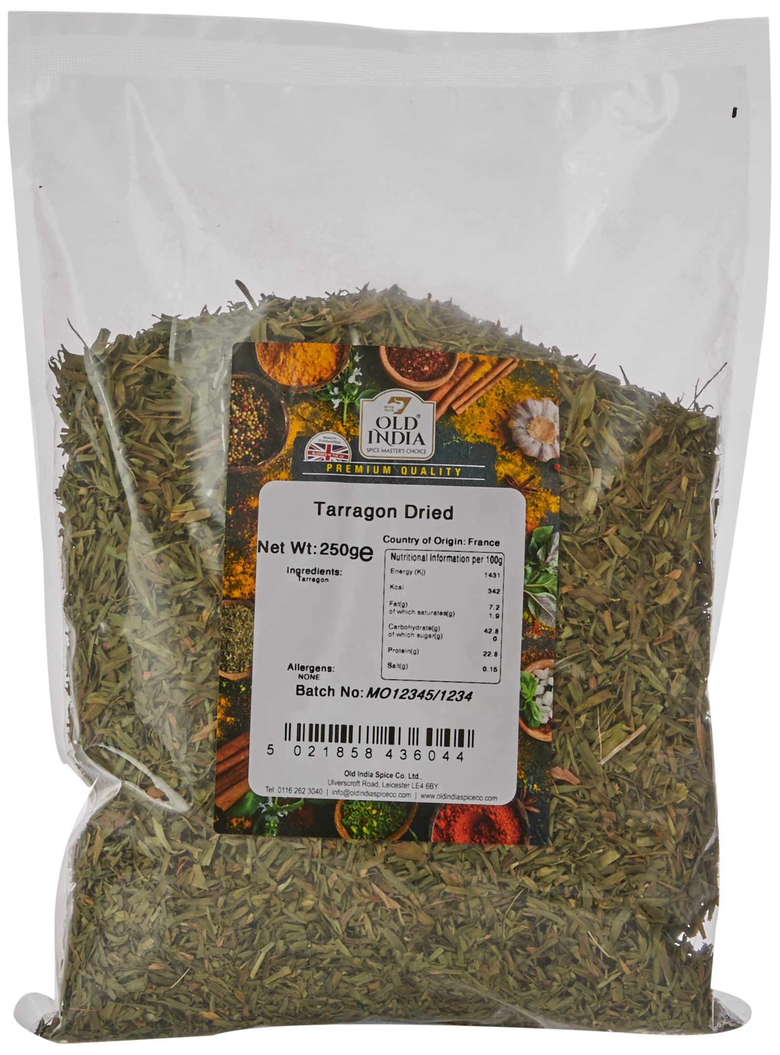 Old India Dried Tarragon Leaves – Premium Culinary Herb Seasoning 250g