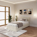 Jolof Store Classic Ottoman Storage Bed – Single Natural Fabric