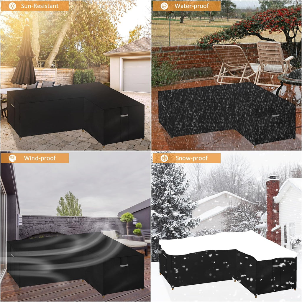 Dokon L-Shape Garden Furniture Cover | Heavy Duty 600D Oxford Fabric