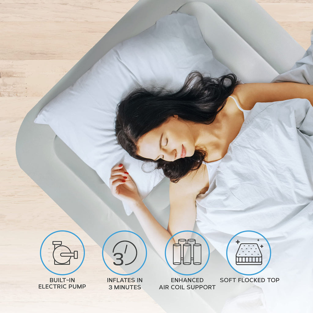 Get Fit Single Air Bed with Built-In Electric Pump | Elevated Air Mattress