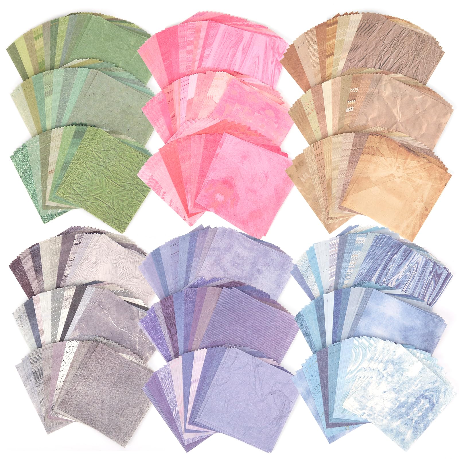 Meetory 600 Sheets Vintage Scrapbook Paper – 8x8cm Journaling Kit