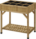 VegTrug 8 Pocket Herb Planter – Natural Wooden Raised Garden Bed