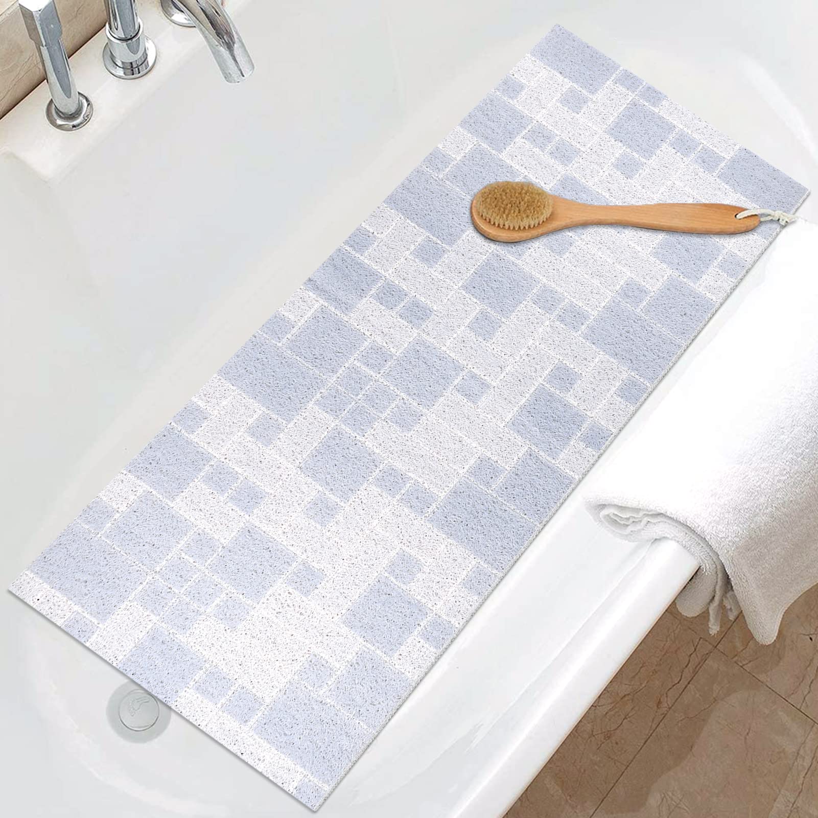 Non-Slip Loofah Shower Mat | Extra Long 40x100cm Bath Mat