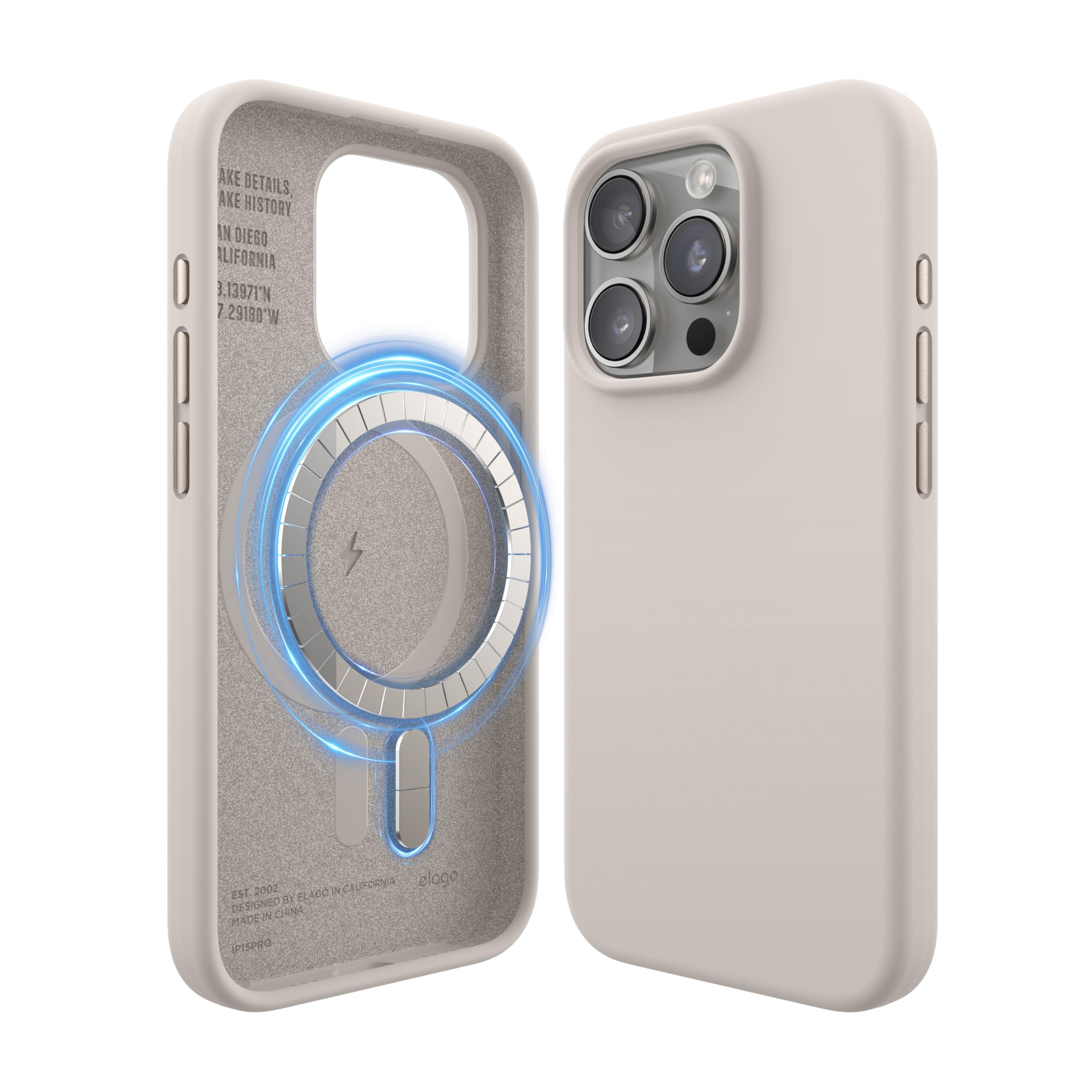 elago Magnetic Silicone Case for iPhone 15 Pro – MagSafe Protective Cover