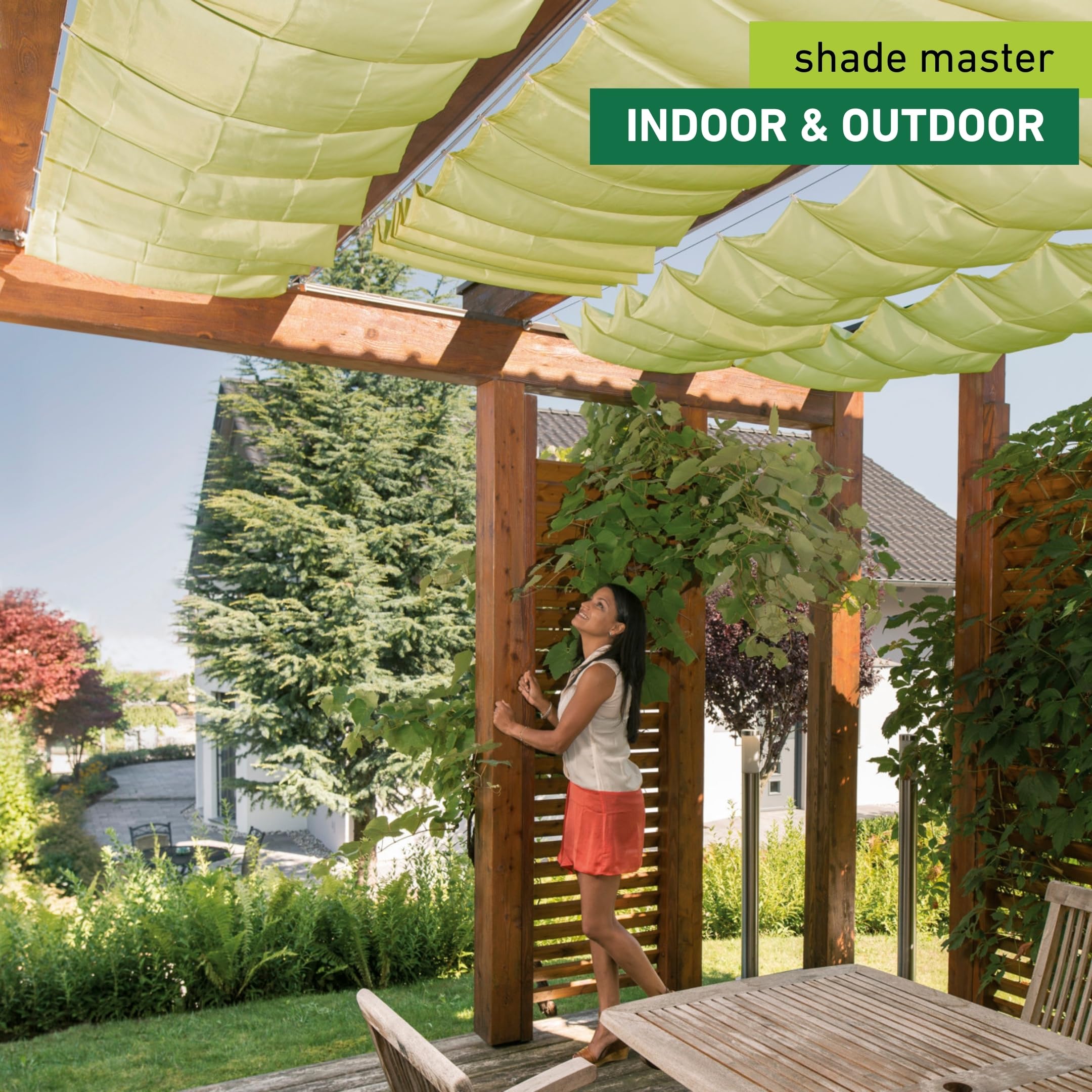 Windhager Rope-Pull Sun Sail Set – 270 x 140 cm Apple Green Awning