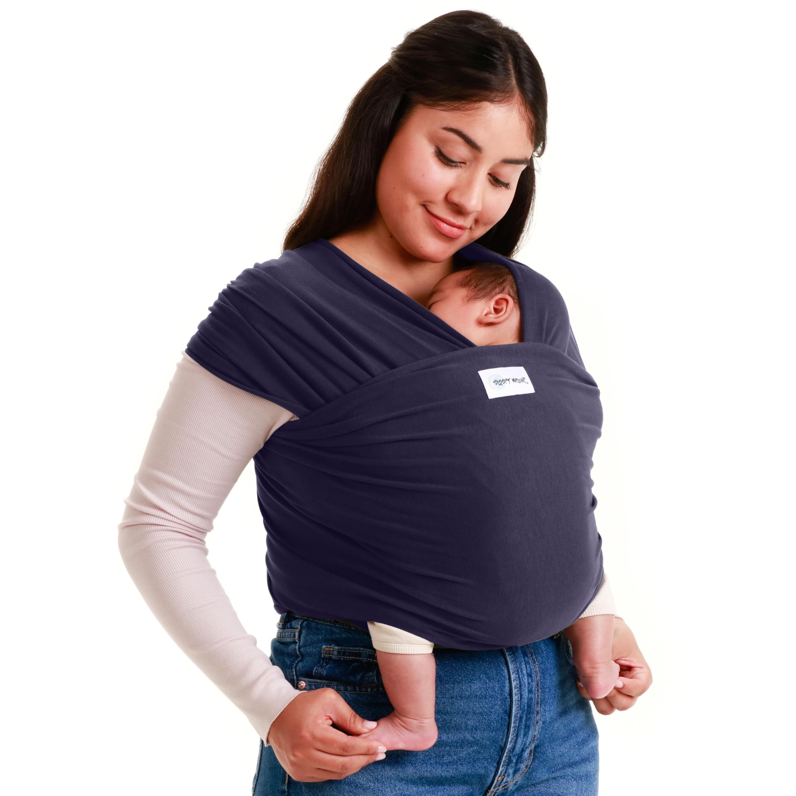 Sleepy Wrap Baby Carrier – Breathable Navy Blue Newborn Wrap