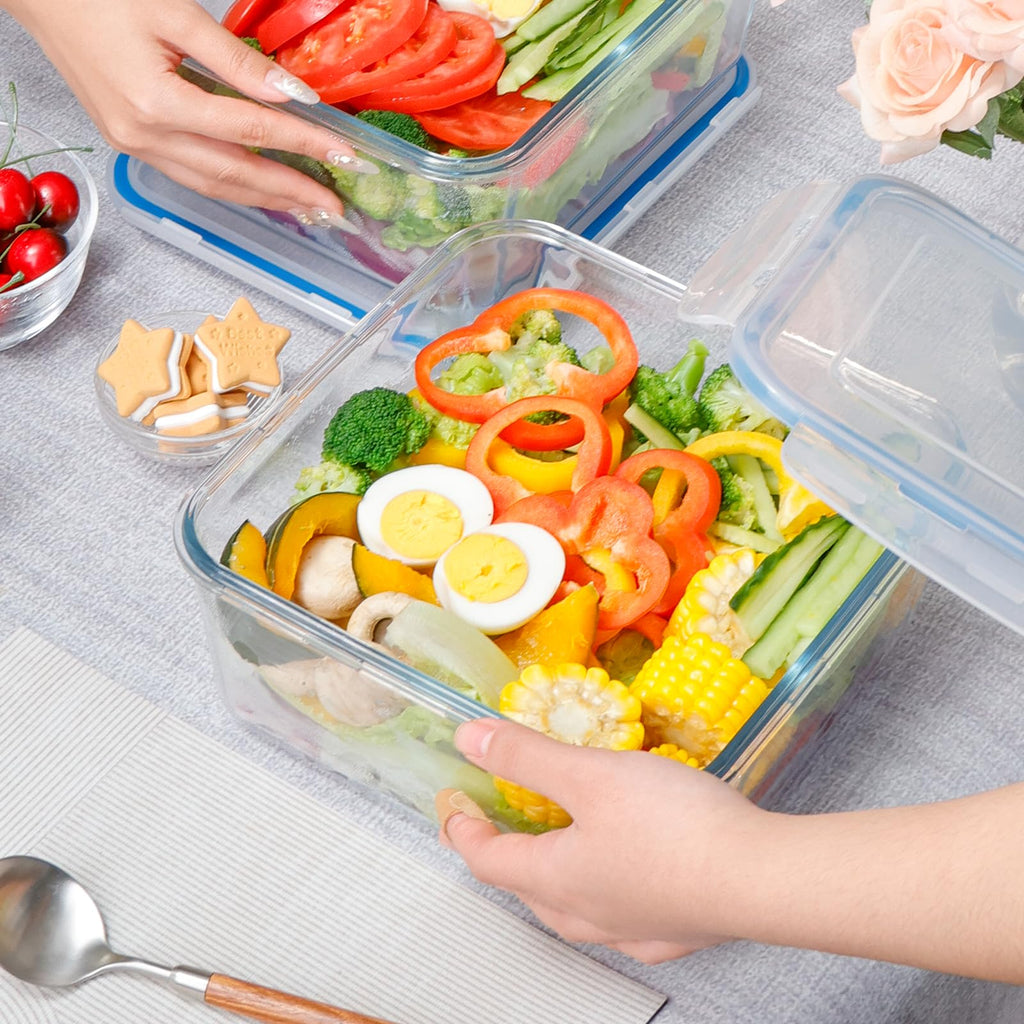 NUTRIUPS 3.3L Large Glass Food Storage Container with Airtight Lid