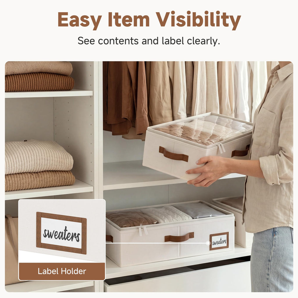 StorageWorks Underbed Storage Boxes with Lids, Under Bed Containers for Bedroom Accessories Organising Clothes Bedding - image 3