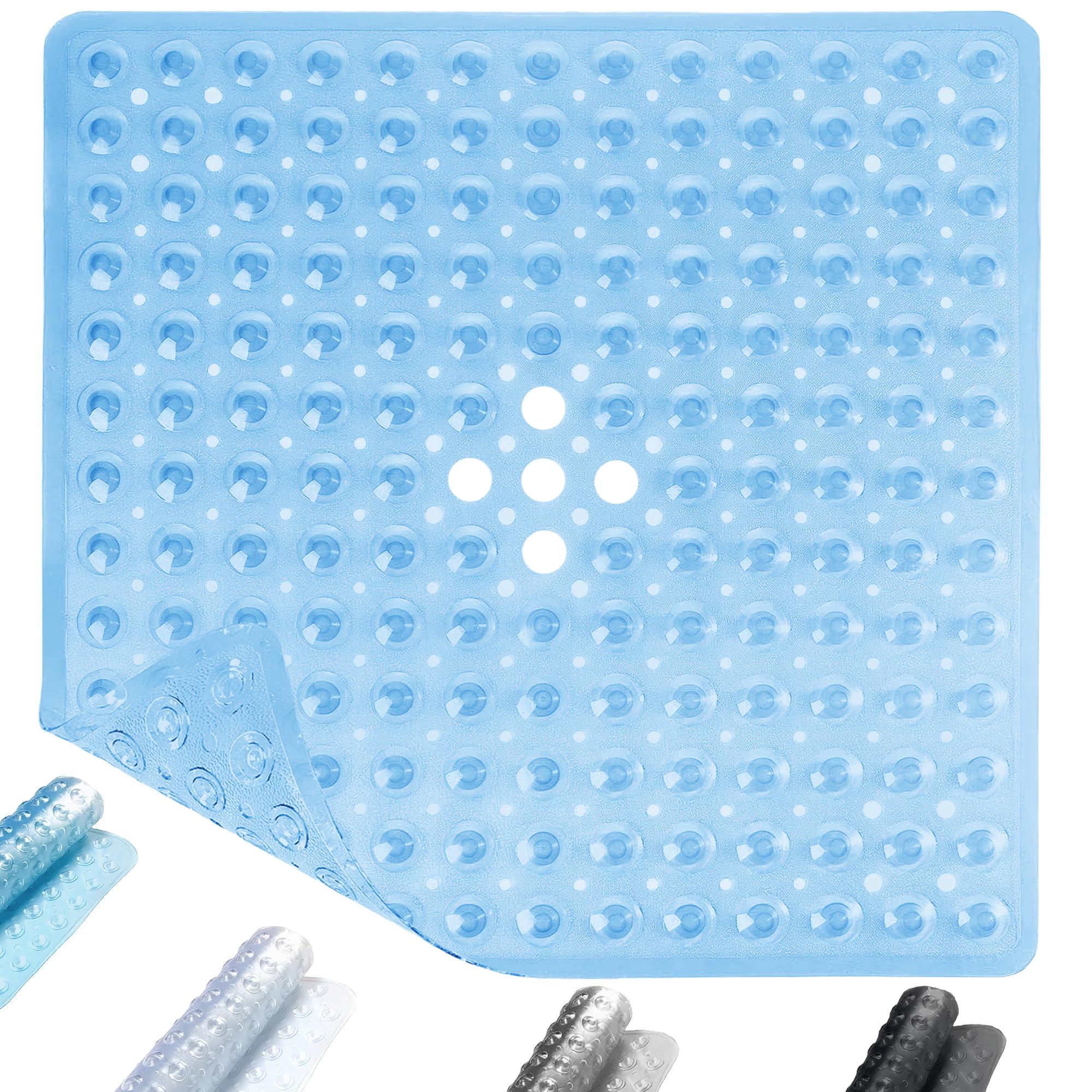 ADOV Non-Slip Shower Mat – 53x53cm Square Anti-Mould Rubber Bath Mat