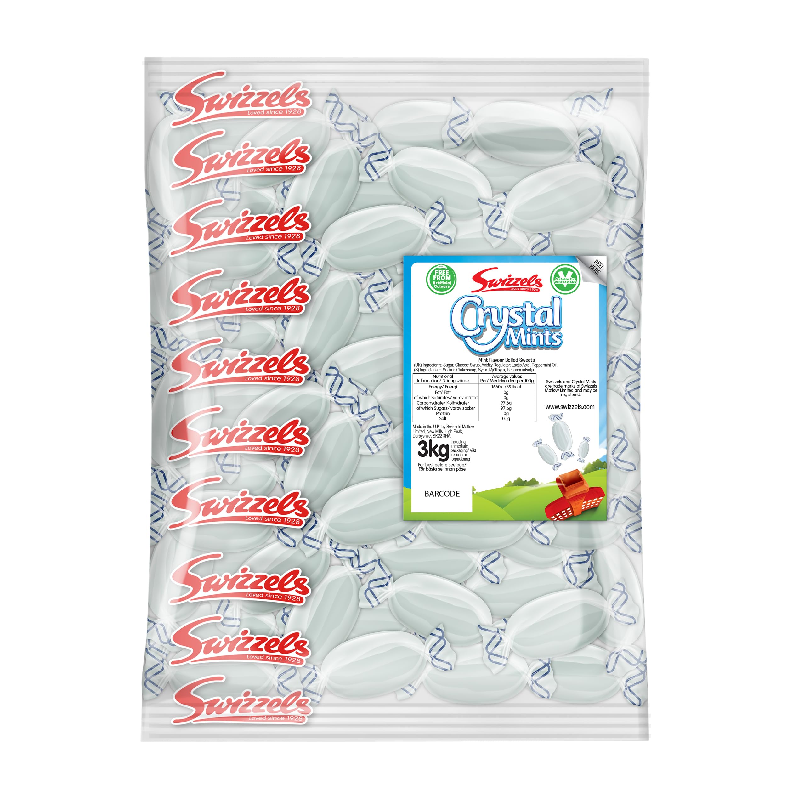 Swizzels Crystal Mints – 3kg Bulk Bag of Peppermint Flavoured Sweets