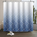 Xiaoterna 120x200cm Modern Abstract Stripes Shower Curtain White Blue Gradient Lines Waterproof Polyester Bathroom Curtain Geometry Aesthetics - image 1