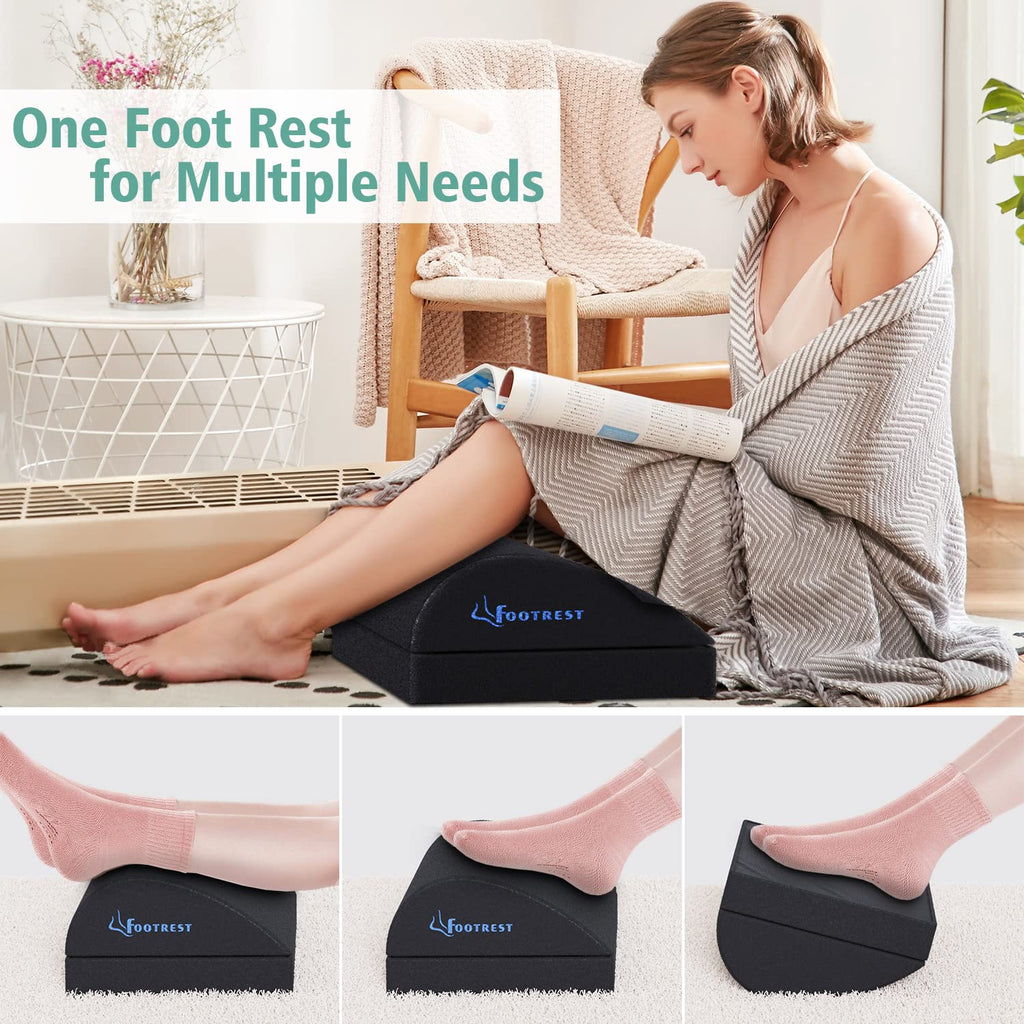 Jolof Store Ergonomic Foot Rest – Adjustable Memory Foam Desk Footrest