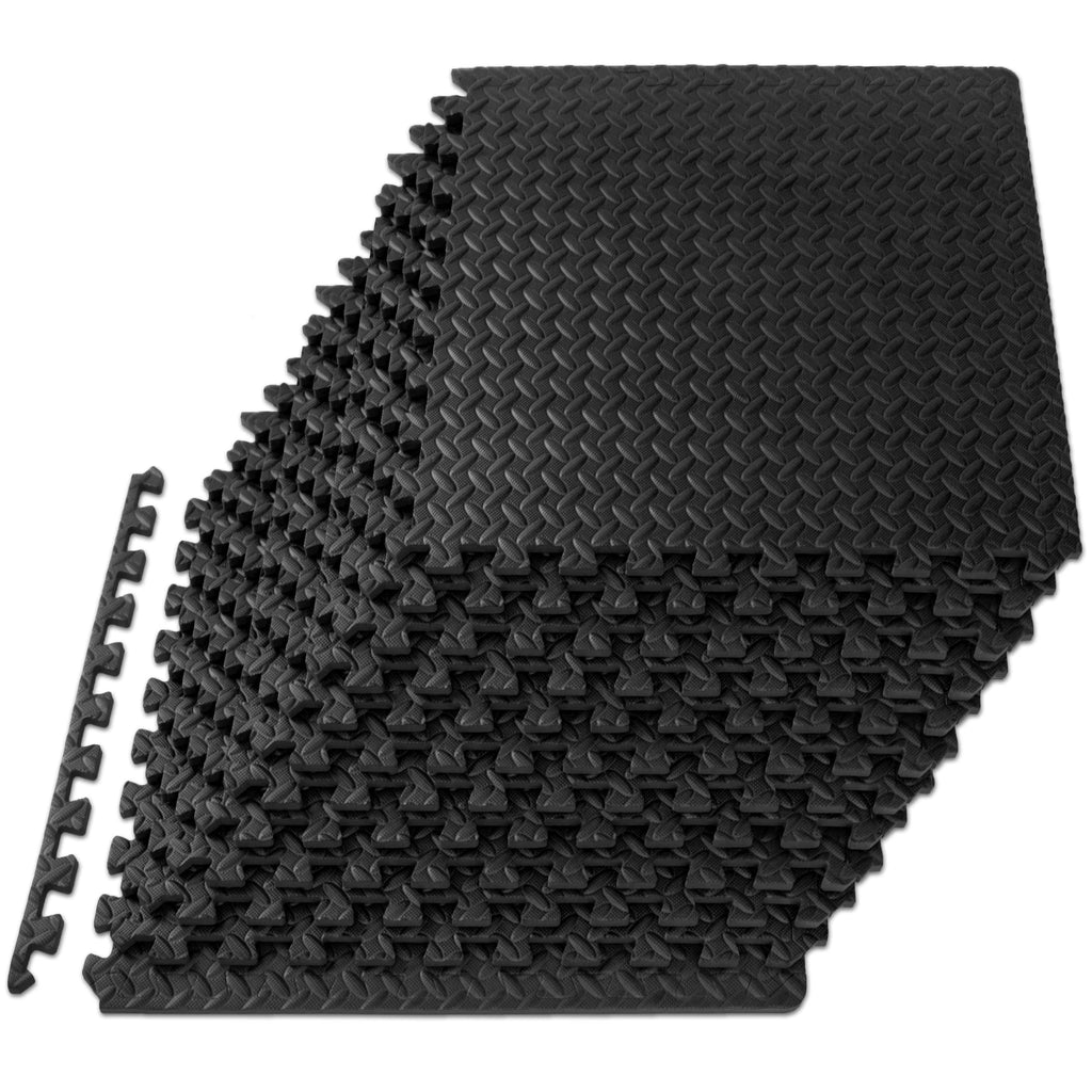 ProsourceFit Puzzle Exercise Mat - 1/2 Inch EVA Foam Floor Tiles, 48 Sq Ft