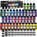 FansArriche Airbrush Paint Set - 44 Opaque & Neon Water-Based Colors