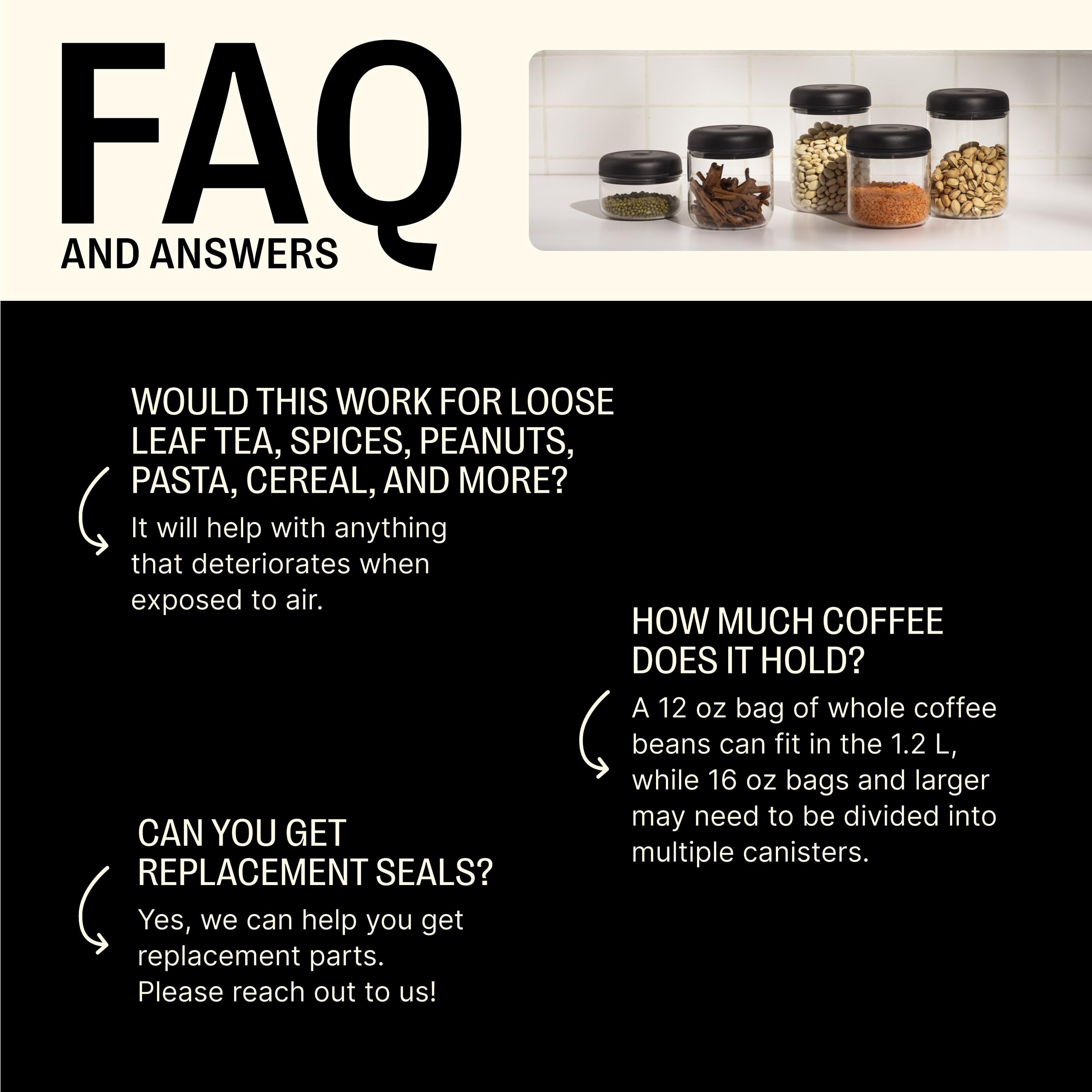 Fellow Atmos Vacuum Canister – 0.4L Clear Glass Coffee Storage Jar
