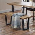 Julian Bowen Brooklyn Dining Bench – Solid Oak & Metal Industrial Seating