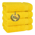 Jolof Store Turkish Cotton Hand Towels – 600 GSM 4-Piece Set, Yellow