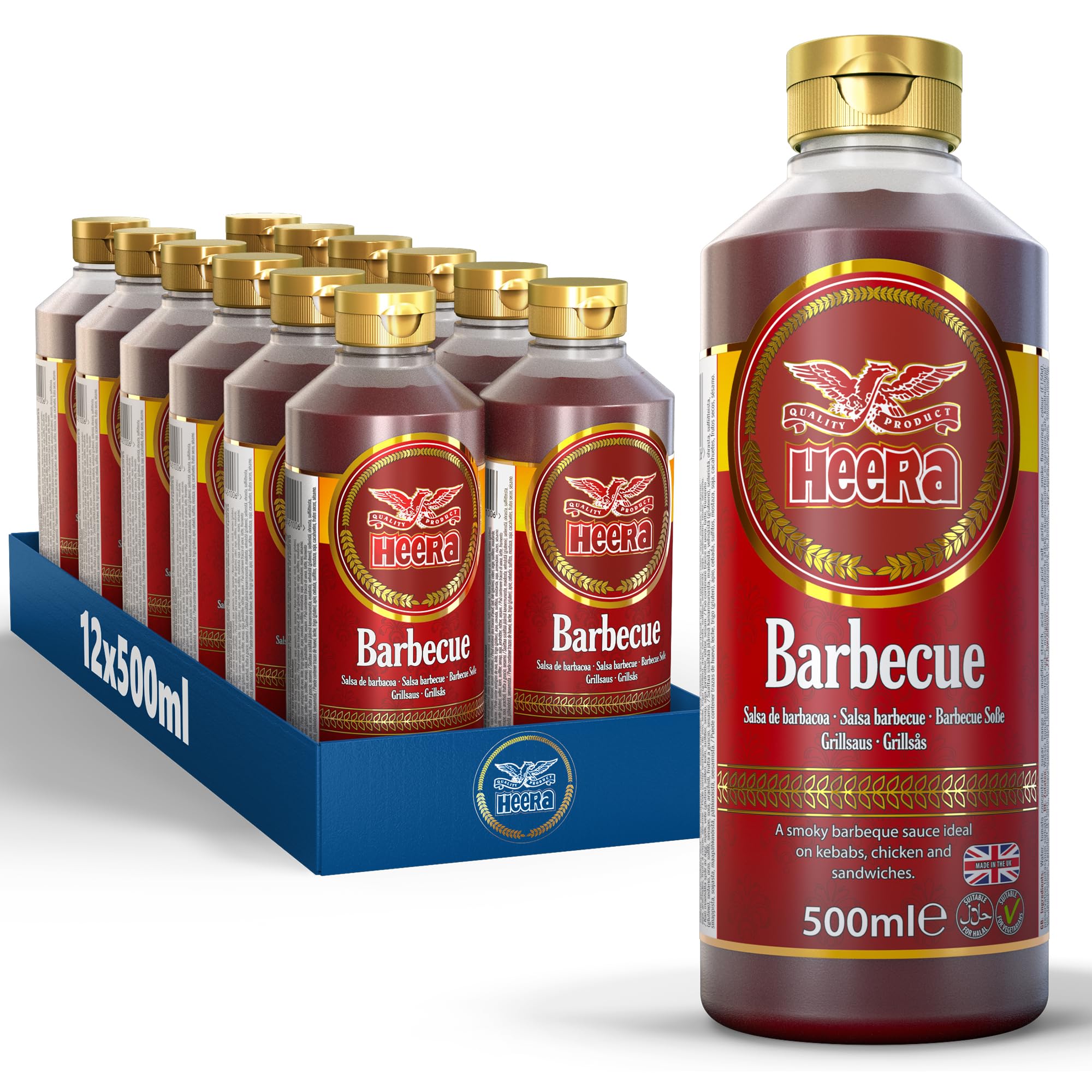 Heera BBQ Sauce - Bulk Grilling Condiment & Marinade, 500ml (Pack of 12)