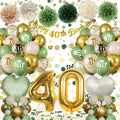 Jolof Store 40th Birthday Decorations - Green Gold Balloon & Banner Kit