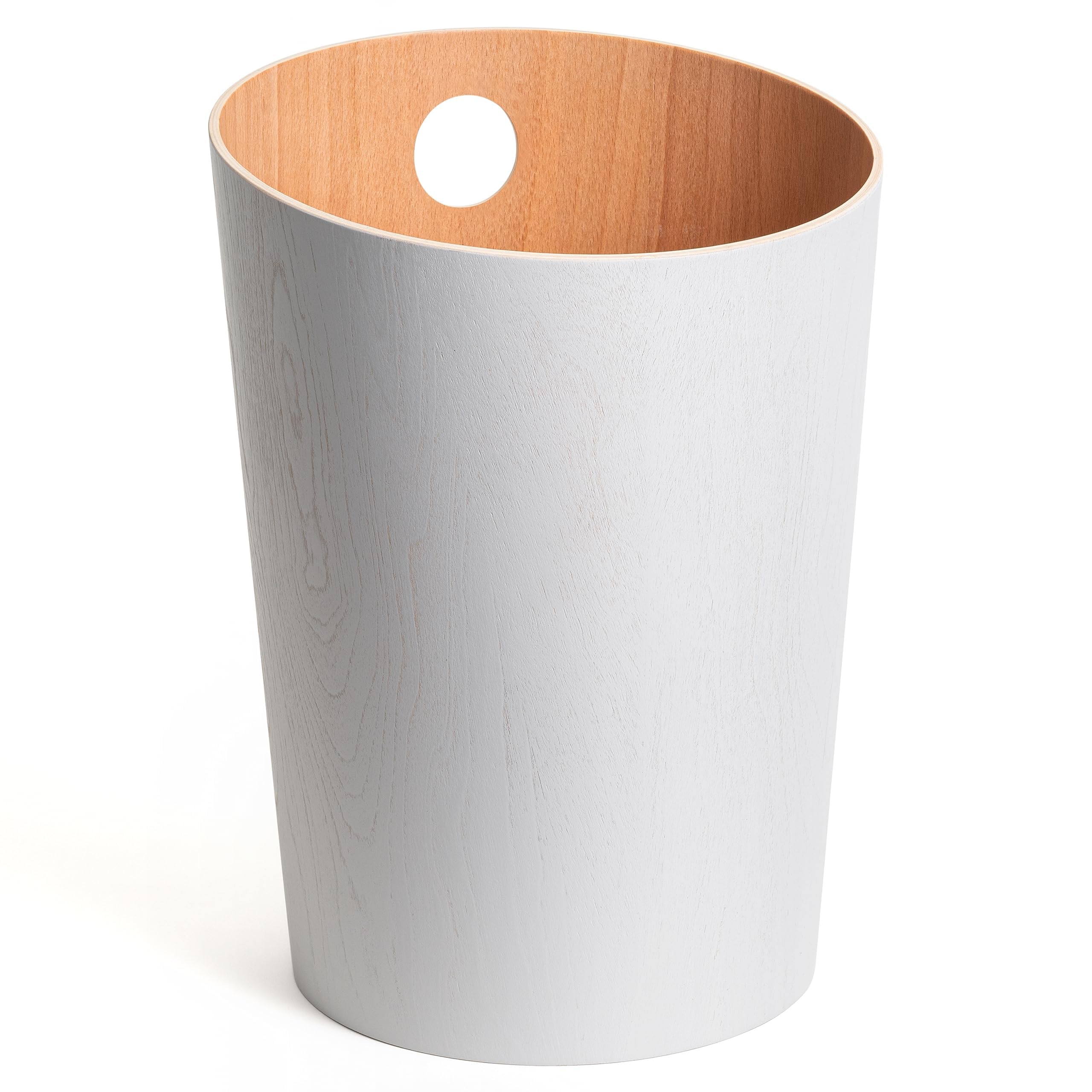 Kazai Bennet Real Wood Veneer Paper Bin – Oak Minimalist Waste Basket