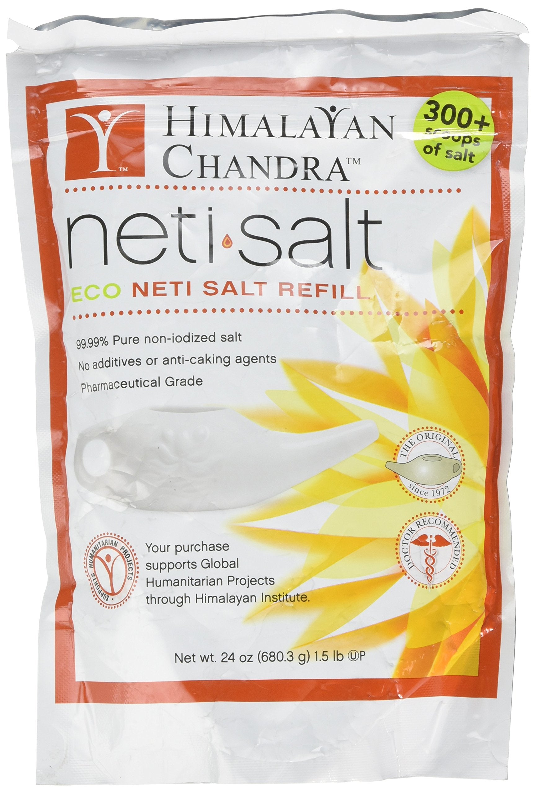 Himalayan Chandra Neti Pot Salt - Pharmaceutical Grade Saline, 1.5 lb