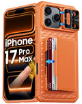 Vizvera iPhone 17 Pro Max Wallet Case with Camera Cover & RFID - Orange