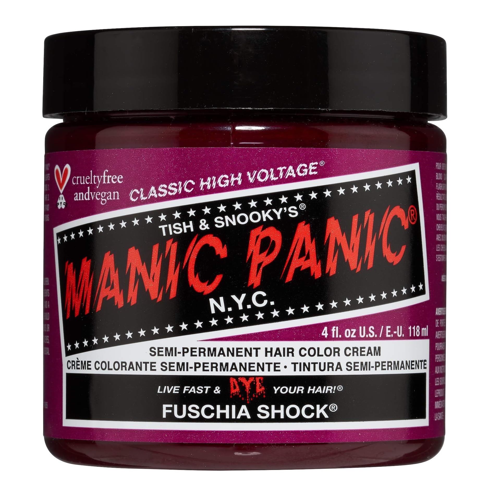 Manic Panic Fuschia Shock High Voltage Classic Cream Pink Hair Dye