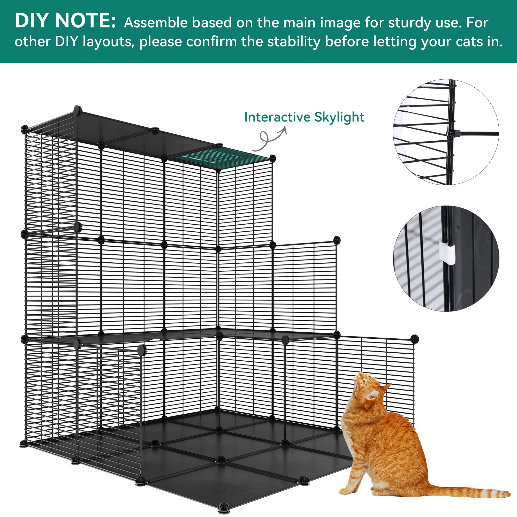 YITAHOME 4-Tier Large Cat Cage – Metal Wire Enclosure with Hammock