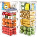 8 Pack Clear Stackable Storage Bins with Lids for Pantry
