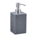 Relaxdays Stone Effect Soap Dispenser | 300ml Grey Polyresin Bottle