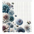 Abakuhaus Dahlia Floral Shower Curtain | Waterproof Fabric Decor, 175x200cm