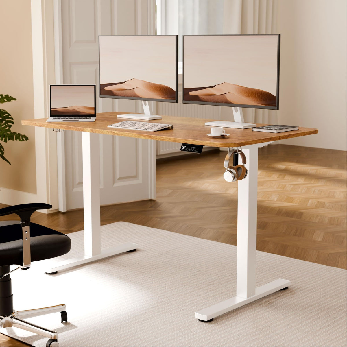 ERGOMAKER Electric Standing Desk Frame, Heavy Duty Steel, White - image 2