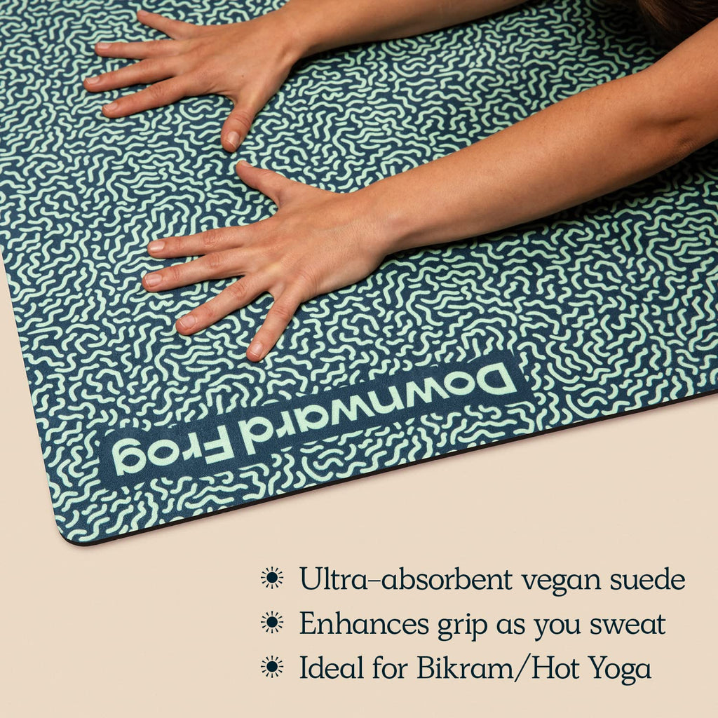 Downward Frog Printed Yoga Mat | Eco Natural Rubber & Vegan Suede, 4mm