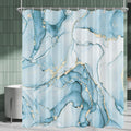 Lerores Light Blue Marble Shower Curtain – Anti-Mould Polyester, 180x200cm