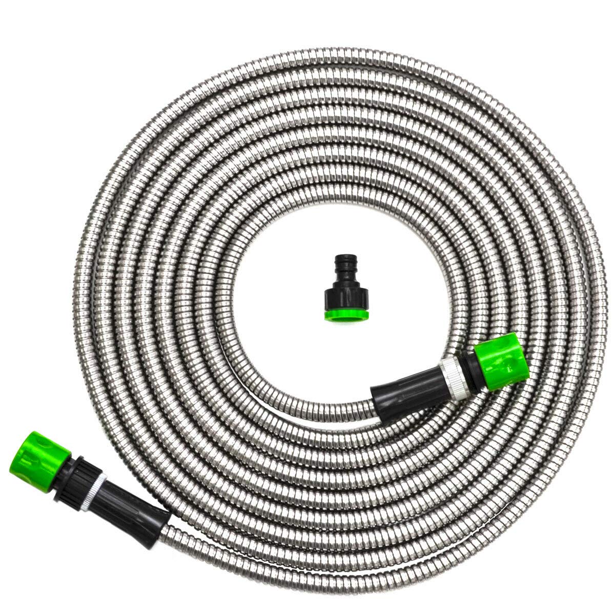 Eyepower 7.5m Stainless Steel Garden Hose | Kink-Free Flexible Pipe