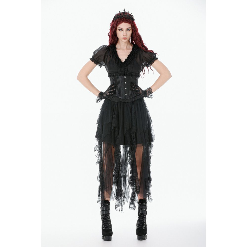 Dark In Love Evelina Steel-Boned Waist Corset – Black Gothic Cincher