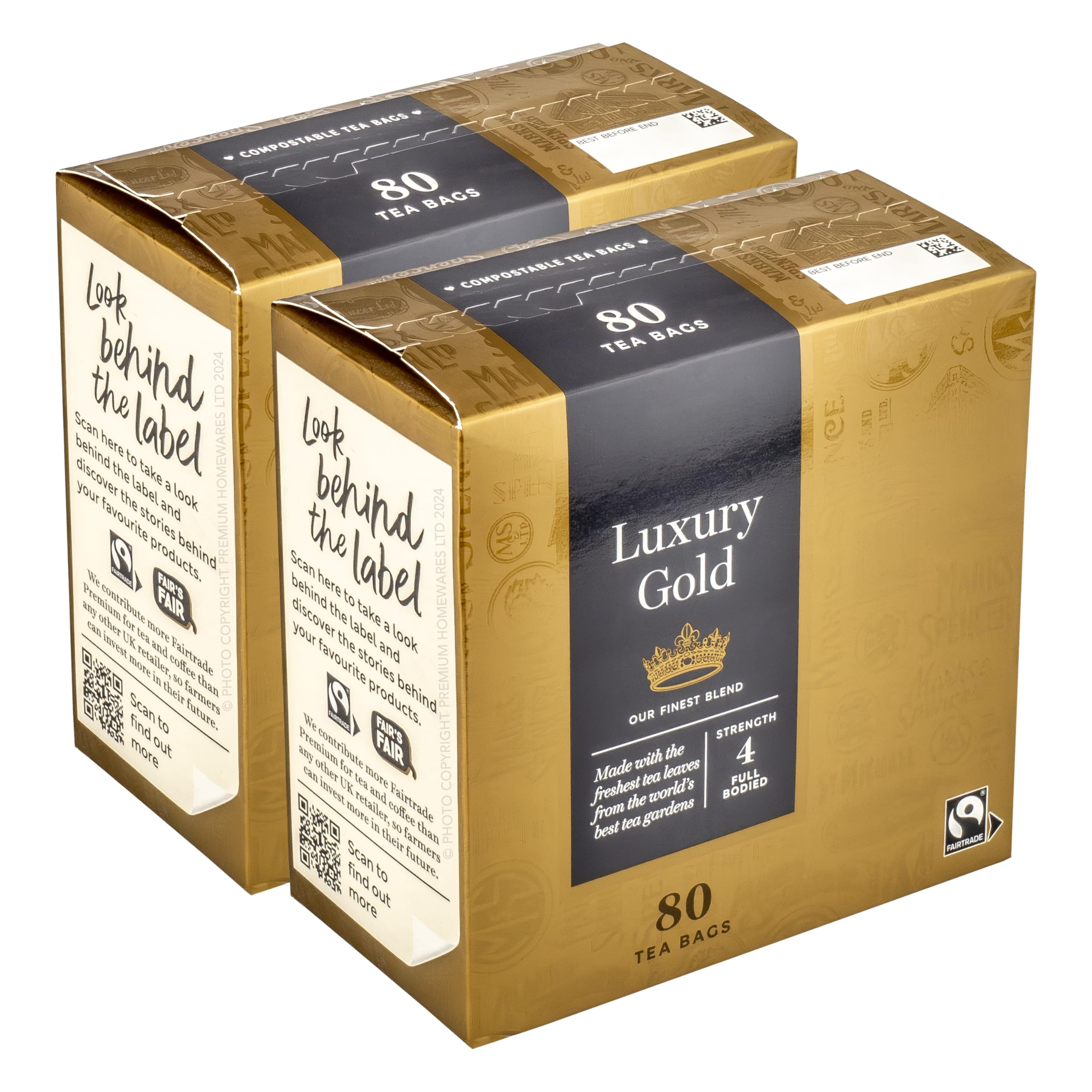 Jolof Store Luxury Gold Black Tea – 160 Compostable Teabags, 500g