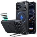 ESR iPhone 17 Pro Max Rugged Case – MagSafe Stash Stand Cover, Black
