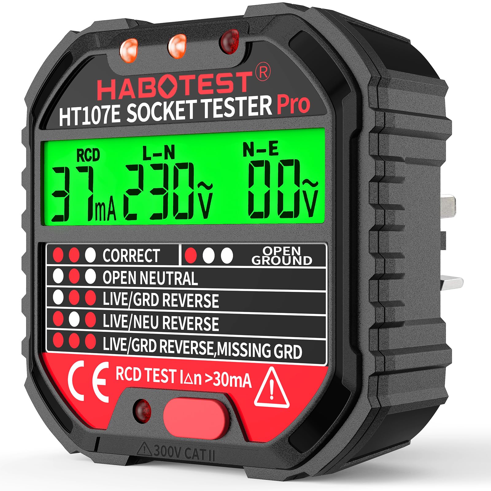Jolof Store Socket Tester – RCD Outlet Detector with LCD Display 90-250V