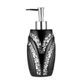 Zahari Home Sinatra Soap Dispenser – Black Glass Mosaic Resin Lotion Pump